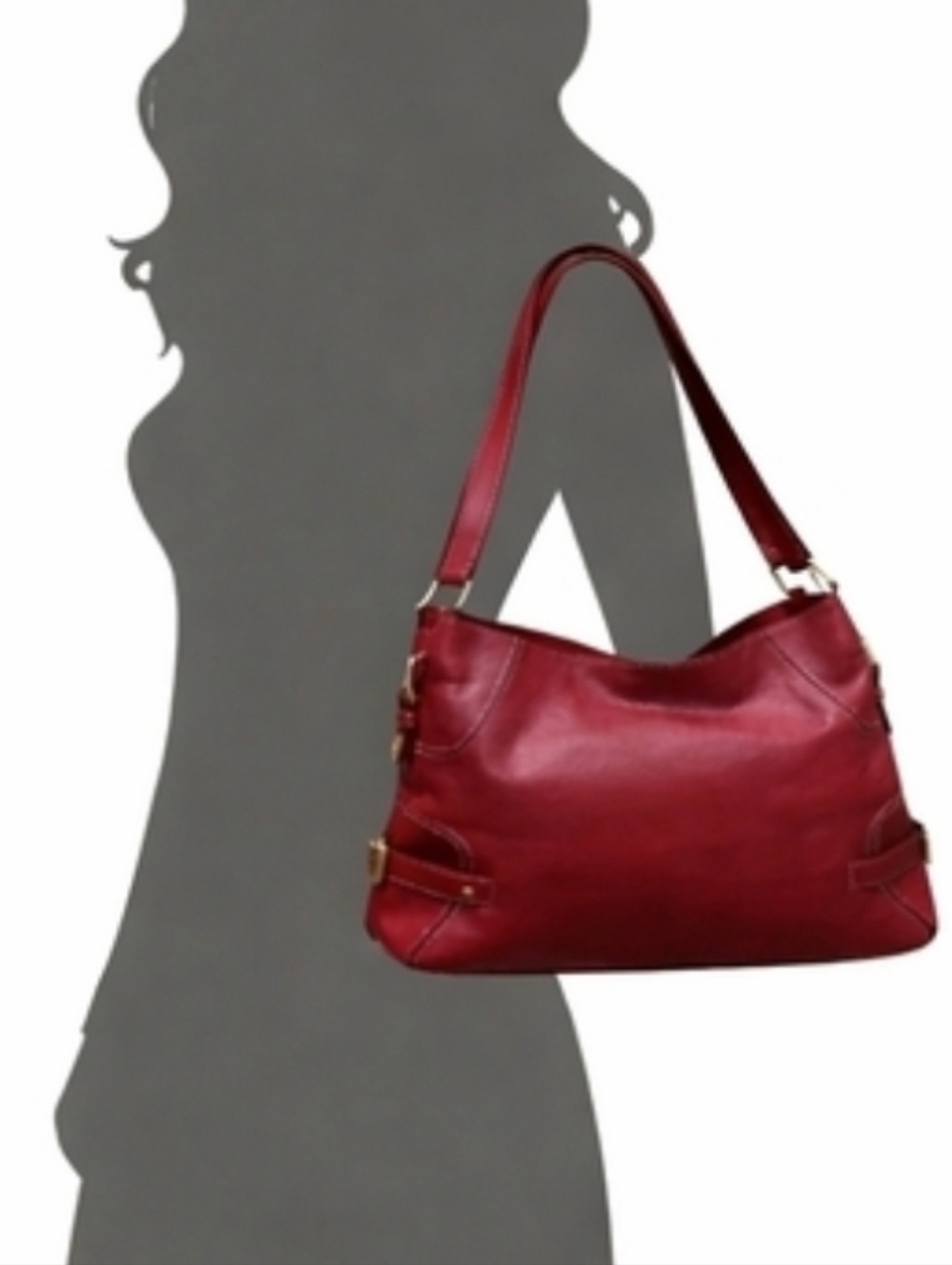 *****SOLD***** Vintage Micheal Kors Women's Red Leather Shoulder Hobo Bag